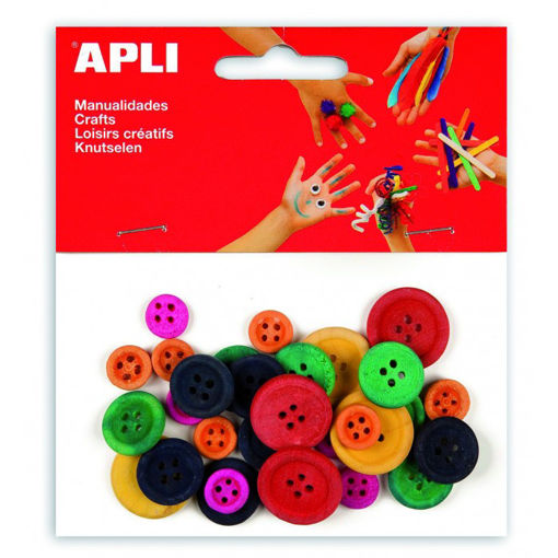 Picture of COLOURED WOOD BUTTONS